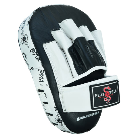 Playwell Elite Light Curved Leather "Logos" Boxing Focus Pads