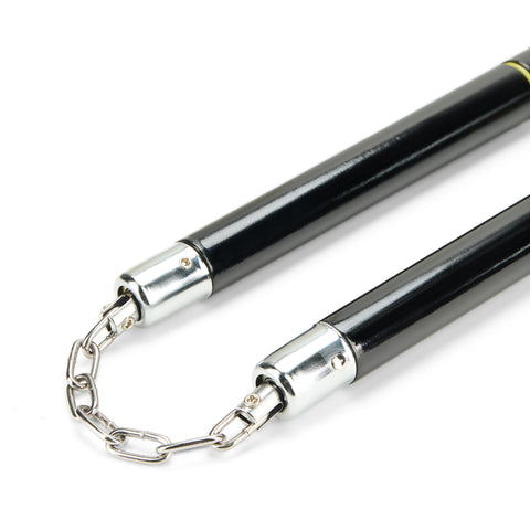 Deluxe Black Oak Nunchucks W/ 2 Yellow B.B C111