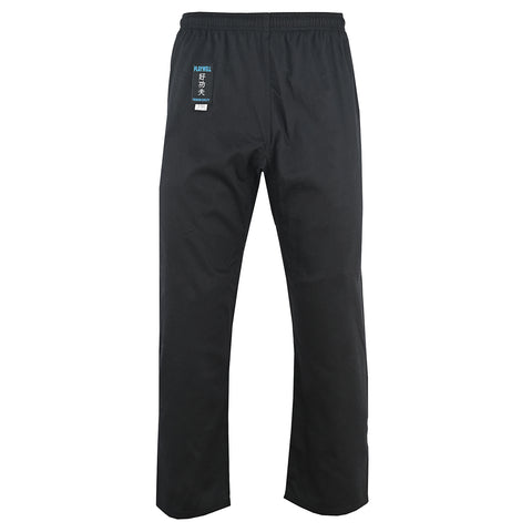 Karate Uniform Mixed: White / Black Trousers - 9oz - PRE ORDER