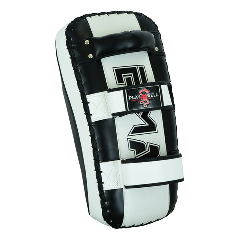 Deluxe Muay Thai Curved Air Tech Arm Pads, - Black/White SINGLE