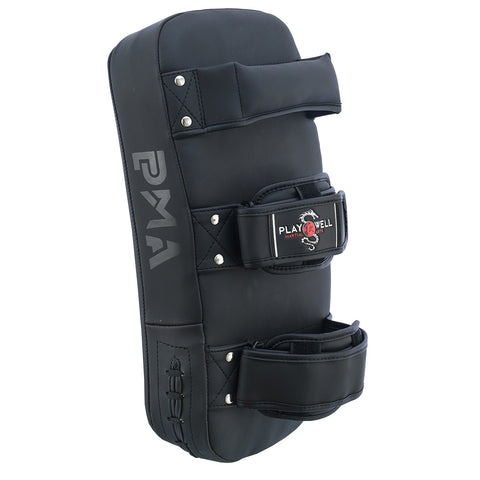 Playwell Matte "Twin Tiger" Curved Thai Pad - Black - Singles