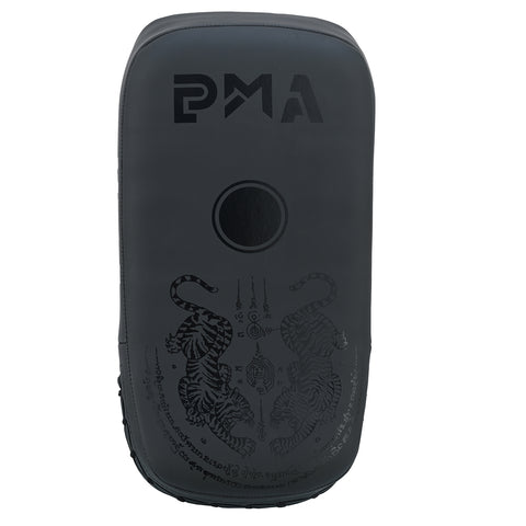Playwell Matte "Twin Tiger" Curved Thai Pad - Black - Singles