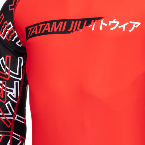 Tatami Mens No Gi Uncover Long Sleeve Rash Guard - Red