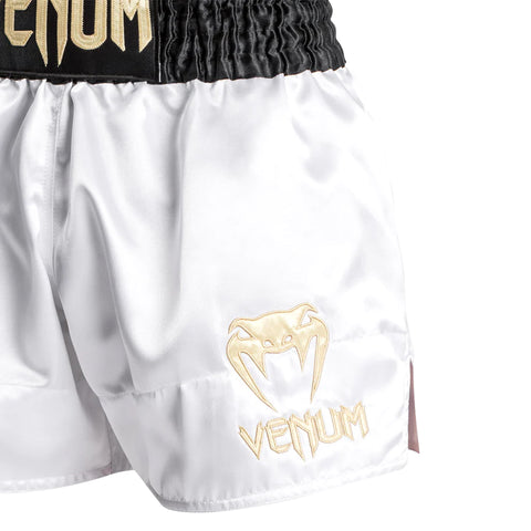 Venum Classic Muay Thai Shorts - Black/White/Gold