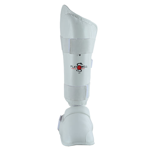 WUKF Style Karate Competion White Shin Guards - Pair