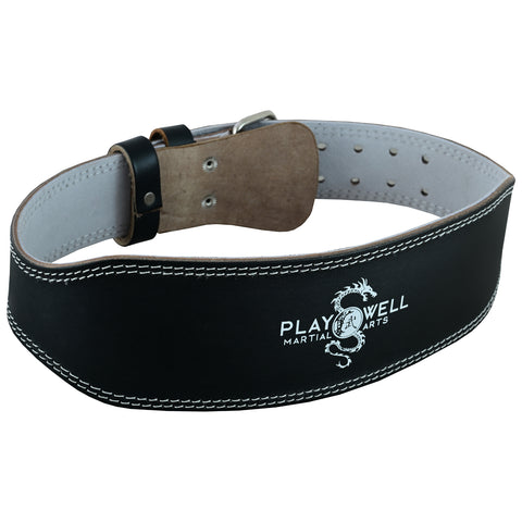 Pro Weight Training Range: Leather 4" Weight Lifitng Belt