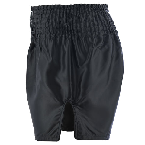 Plain Black Satin Muay Thai Training Shorts