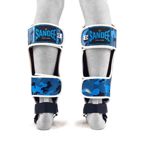 Sandee Authentic Kids Camo Shin Guards - Blue
