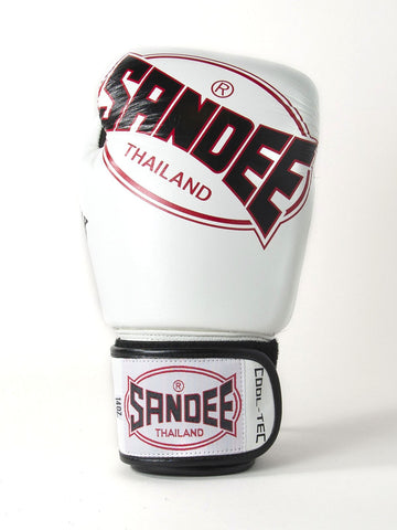 Sandee Leather Cool Tech Muay Thai Boxing Gloves - White