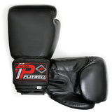 Boxing Gloves Leather - With Free Boxing Wraps - Black - 4oz