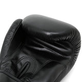 Boxing Gloves Leather - With Free Boxing Wraps - Black - 4oz