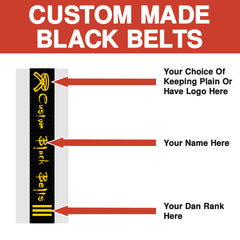 Custom Made Martial Arts Club Embroidered Belts