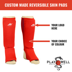 Custom Made Martial Reversible Shin Guards  -  Your Logo