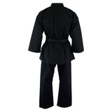 Adults Karate Deluxe Silver Brand Suit - Black 10oz