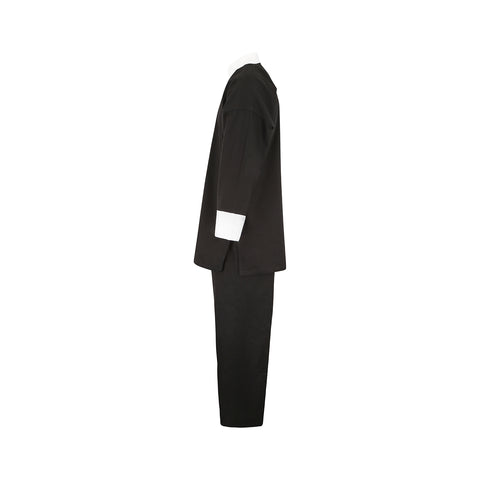 Kids Kung Fu Medium Weight 9oz Suit - Black/White