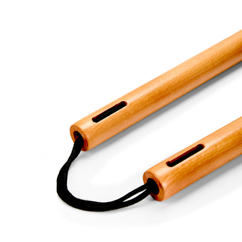 Nunchaku Round Red Oak With Cord  - C109