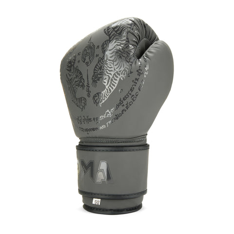 Playwell Matte "Twin Tiger" Boxing Gloves - Grey