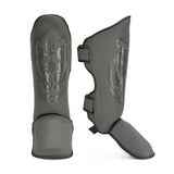 Pro MMA Stand Up Muay Thai Twin Tiger Shin Instep Guards - Grey