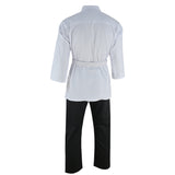 Karate Uniform Mixed Childrens: White / Black Trousers  - 9oz