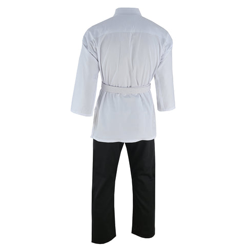 Karate Uniform Mixed Childrens: White / Black Trousers  - 9oz