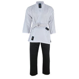 Karate Uniform Mixed: White / Black Trousers - 9oz - PRE ORDER