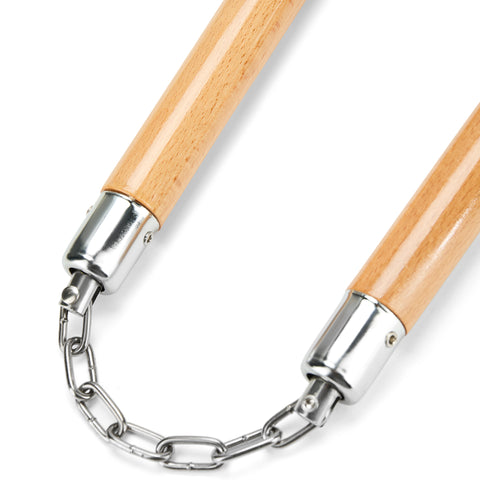 Deluxe Wooden Red Oak W/ 2 Stripes Nunchucks  B.B