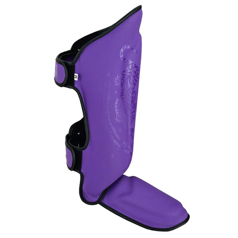 PMA Twin Tigers Muay Thai Boxing Gloves & Shin Pads Set - Purple