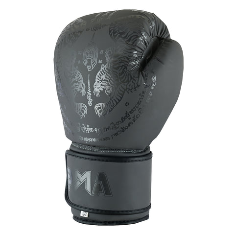 PMA Twin Tigers Muay Thai Boxing Gloves & Shin Pads Set - Grey