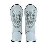 PMA Twin Tigers Muay Thai Boxing Gloves & Shin Pads Set - White