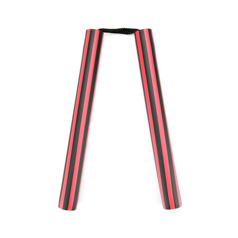 NR-003: Foam Nunchaku with Cord Black/ Red stripes