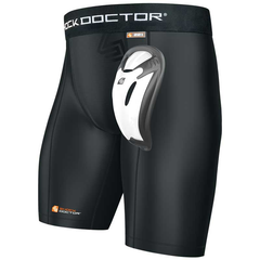 Shock Doctor Mens Black Compression Shorts W/ Cup