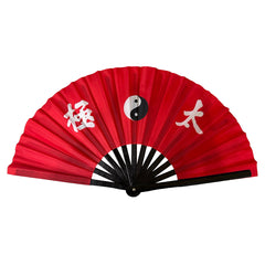 Tai Chi "Yin Yang" Bamboo Fans - Red  - PRE ORDER