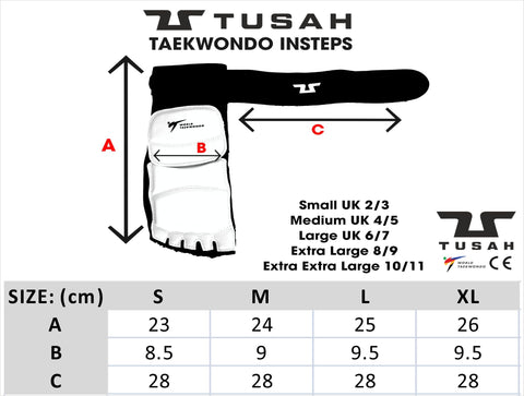 Tusah WT Taekwondo Instep Foot Sparring Guards