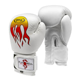 Boxing Pro Series White Flames Gloves- CLEARANCE