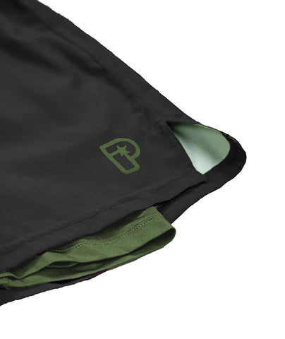 Progress Jiu Jitsu Academy Plus Hybrid Shorts - Black/Green