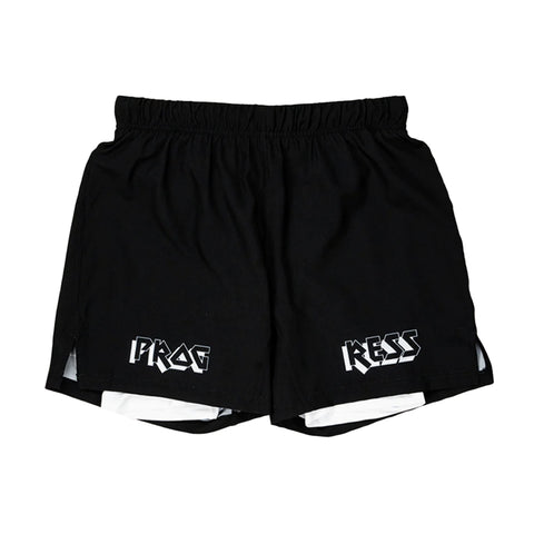 Progress Jiu Jitsu Bengal Hybrid No Gi Shorts - Black/White