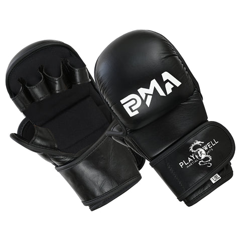Playwell Elite MMA Sparring 7oz Fight Gloves - Black