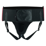 Playwell Boxing Leather Groin Guard - Black/Maroon