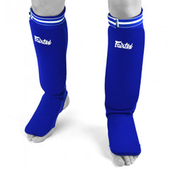 Fairtex Competition Muay Thai Elastic Shin Pads - Blue
