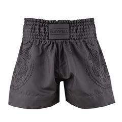 Twin Tiger Satin Muay Thai Competition Fight Shorts  - Grey