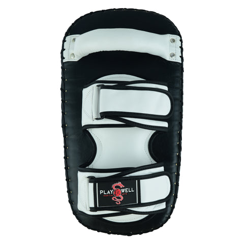 Playwell Elite Deluxe " Logos" Leather Curved Thai Pad  - Pair
