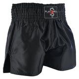 Plain Black Satin Muay Thai Training Shorts