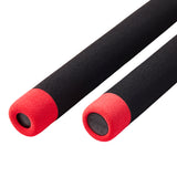 NR-028B: Foam Nunchaku W/ Metal B.B  All Black W/ Red Tips