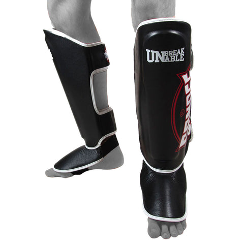 Sandee Cool Tec Leather Shin Guards - Black