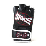 Sandee MMA Leather Fight Gloves  - Black 4oz