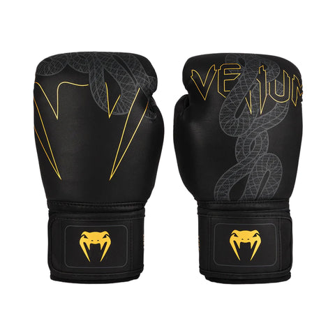 Venum Serpenti Boxing Gloves - Black/Silver/Gold