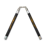 Deluxe Foam Speed Nunchucks With Chain - Black/Silver - 11"