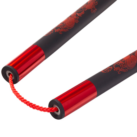 Deluxe Foam Speed Nunchucks With Cord - Black/Red - 11" - PRE OR